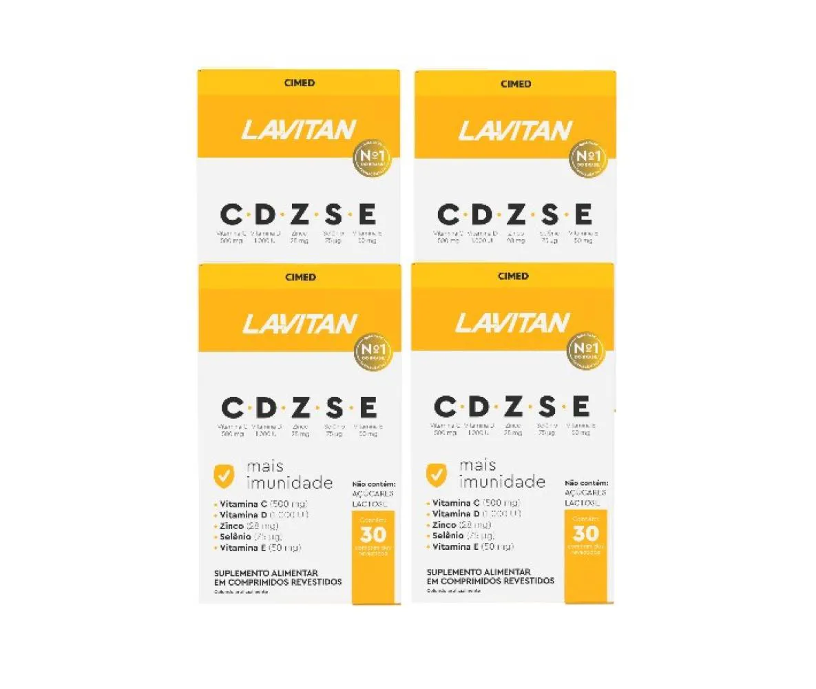 KIT 4 LAVITAN IMUNIDADE VITAMINAS CDZSE 30CPR - CIMED