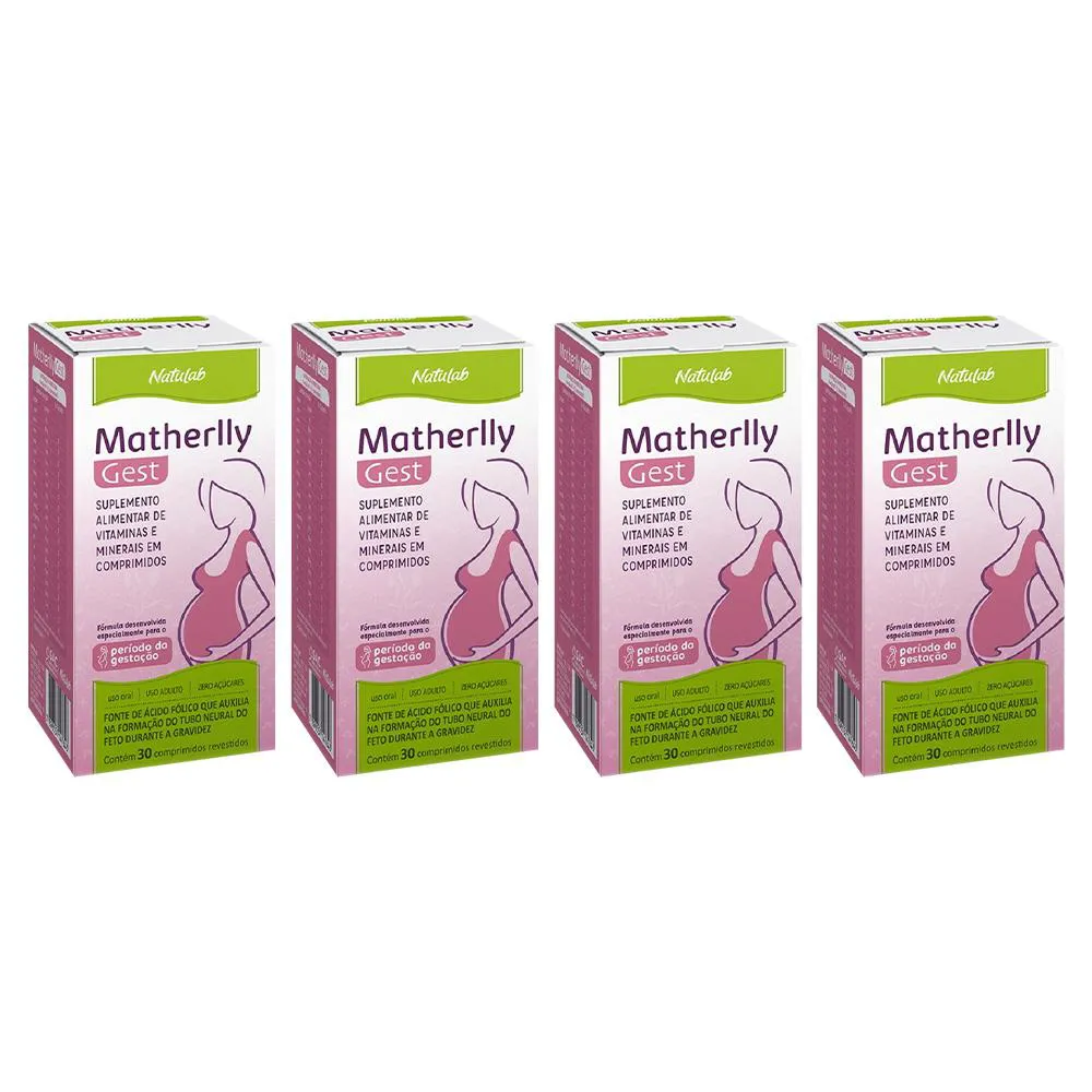 KIT 4 VITAMINA MATHERLLY GEST 1000MG 30CPR - NATULAB