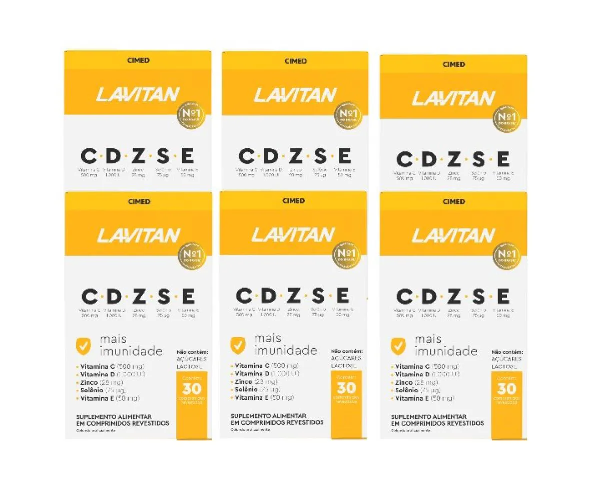 KIT 6 LAVITAN IMUNIDADE VITAMINAS CDZSE 30CPR - CIMED