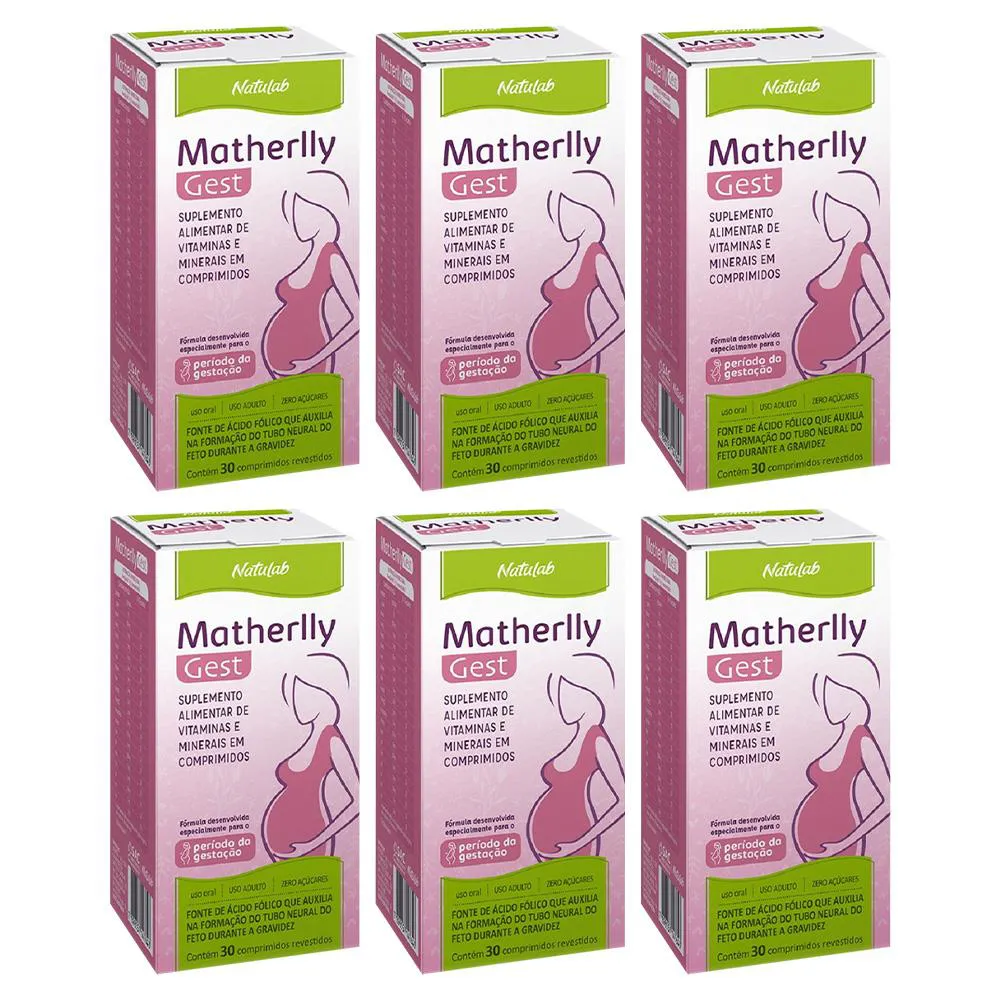 KIT 6 VITAMINA MATHERLLY GEST 1000MG 30CPR - NATULAB