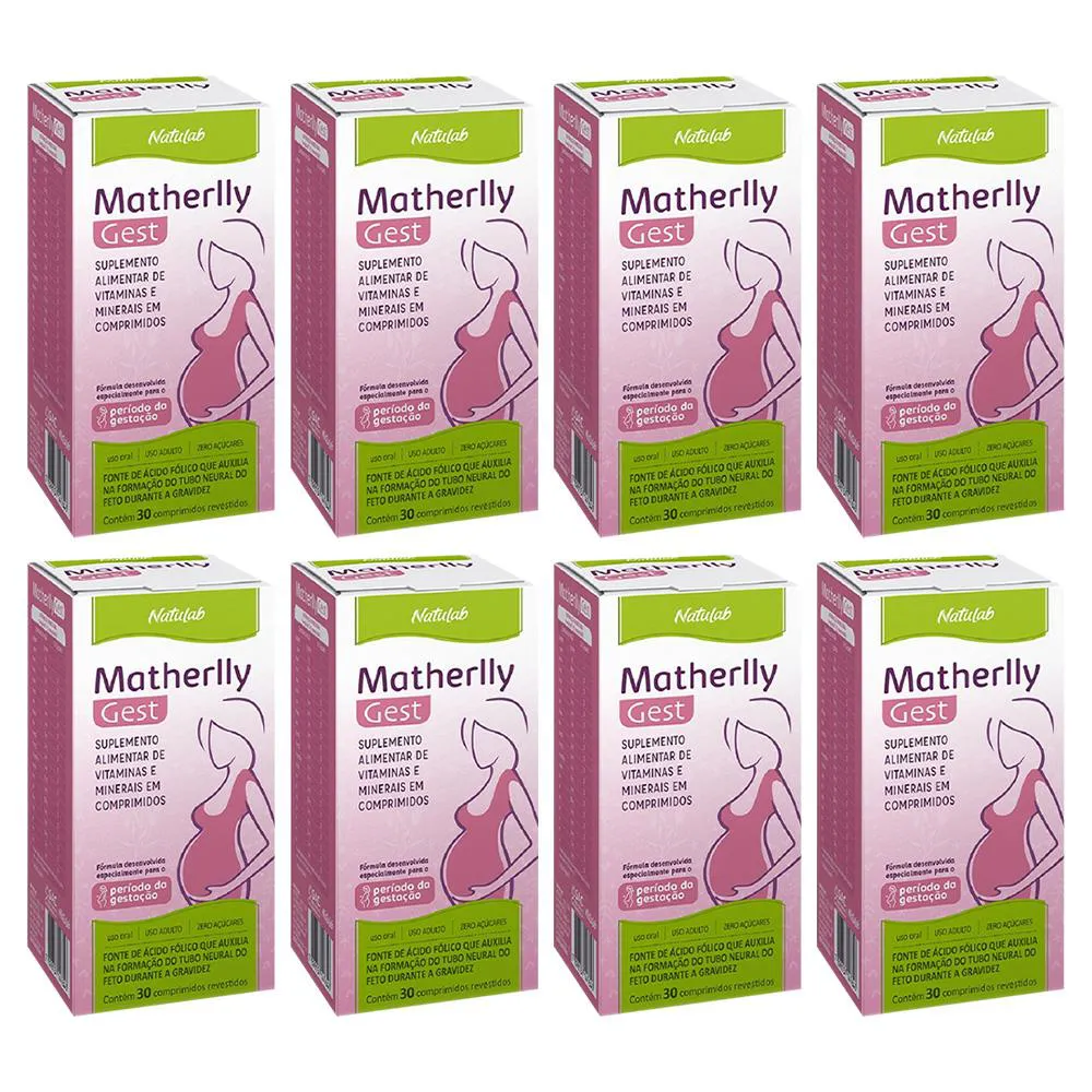 KIT 8 VITAMINA MATHERLLY GEST 1000MG 30CPR - NATULAB