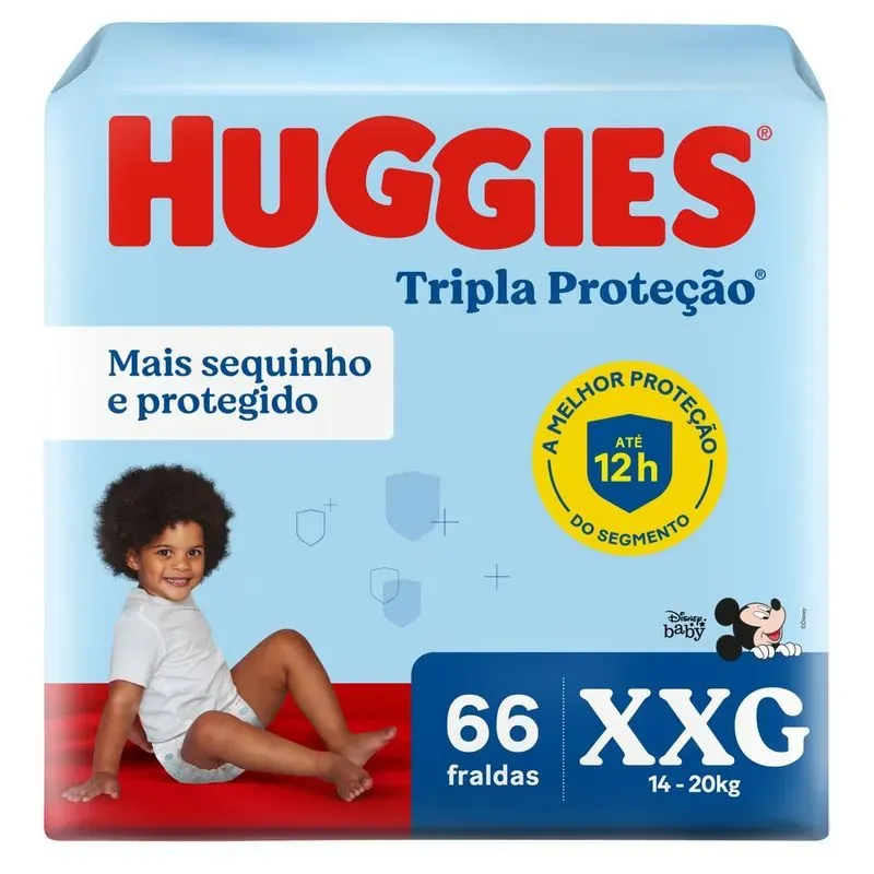Fralda Huggies Tripla Proteção Xxg 66 Unidades