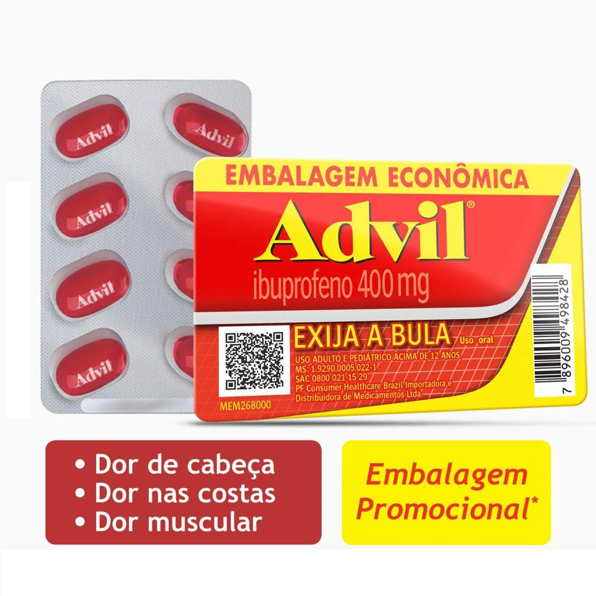 Advil Ibuprofeno 400mg 8 cápsulas