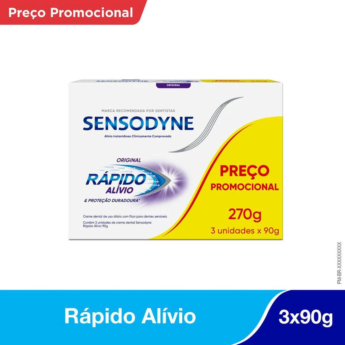 Creme Dental Sensodyne Rápido Alívio Original 90g 3 unidades
