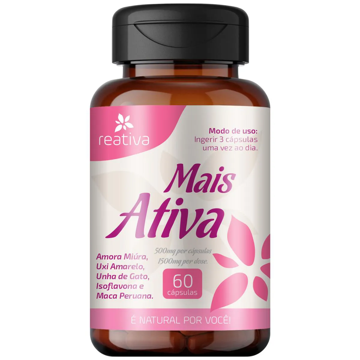 1 SUPLEMENTO MAIS ATIVA PARA MULHERES COM 60 CáPSULAS Neutro