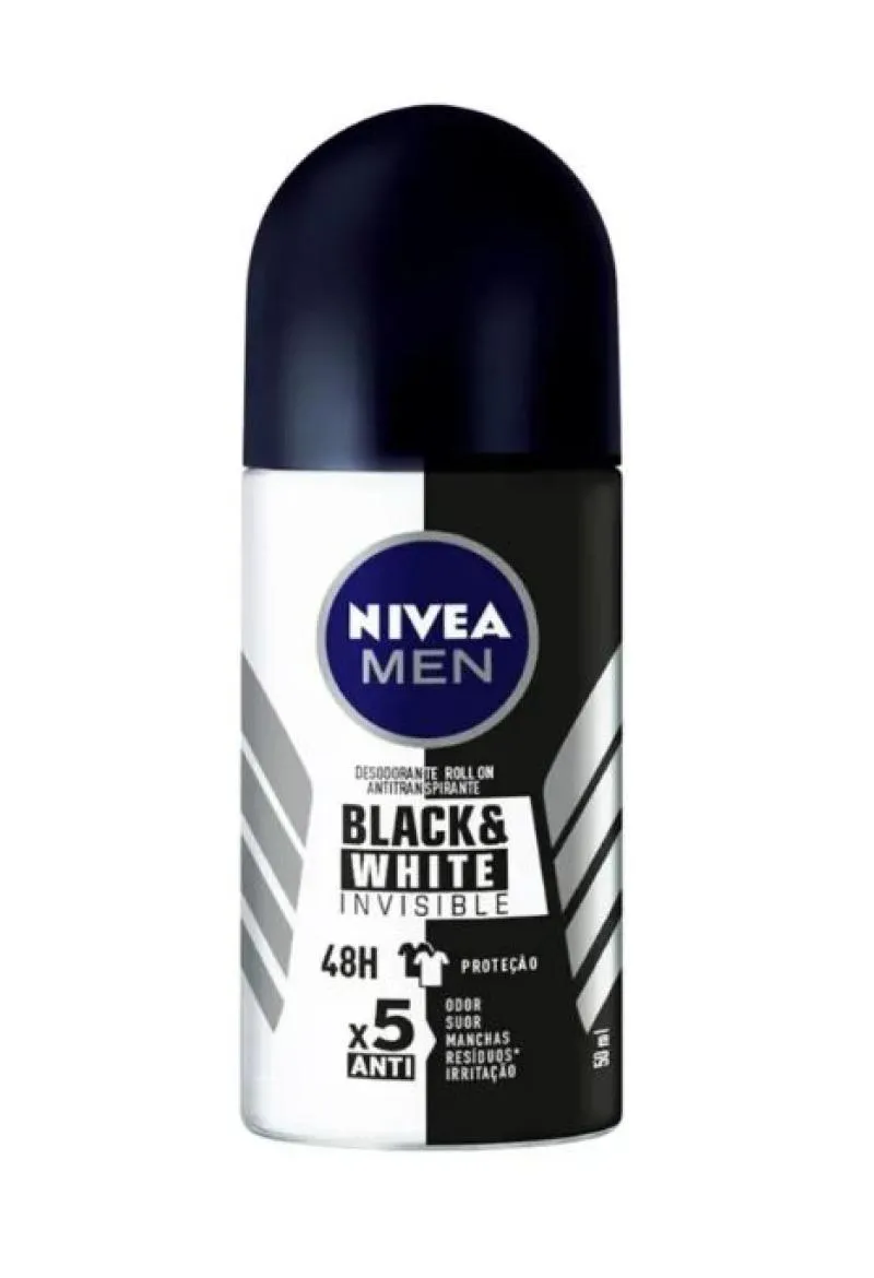 Desodorante Antitranspirante Roll-On Nivea Men Black & White 72H 50Ml 
