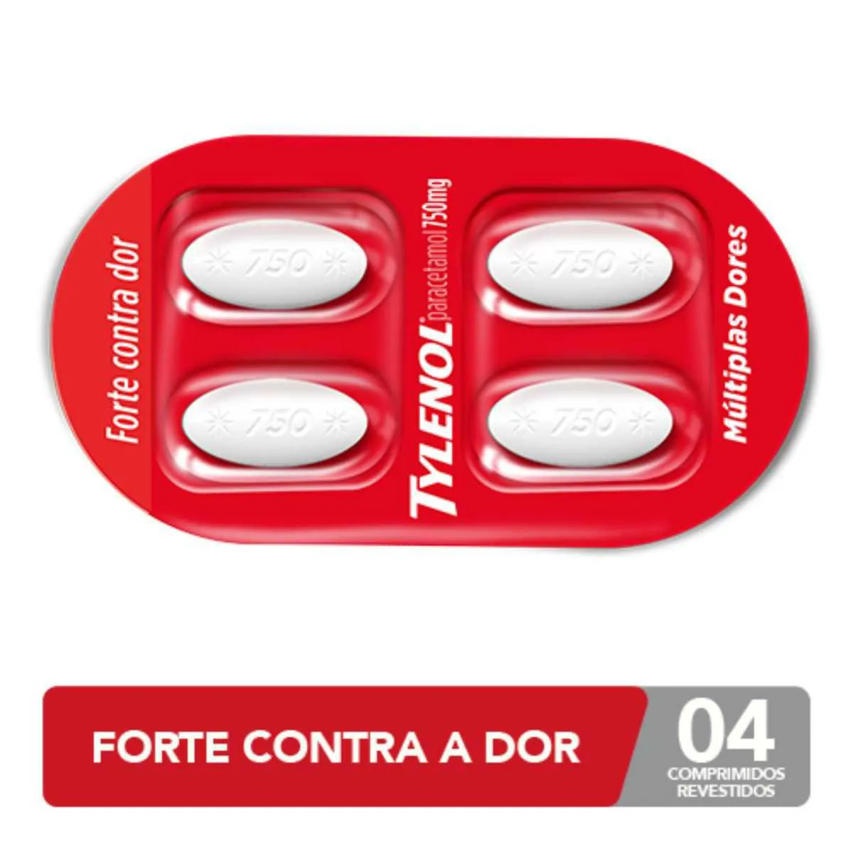 Tylenol Paracetamol 750mg 4 comprimidos