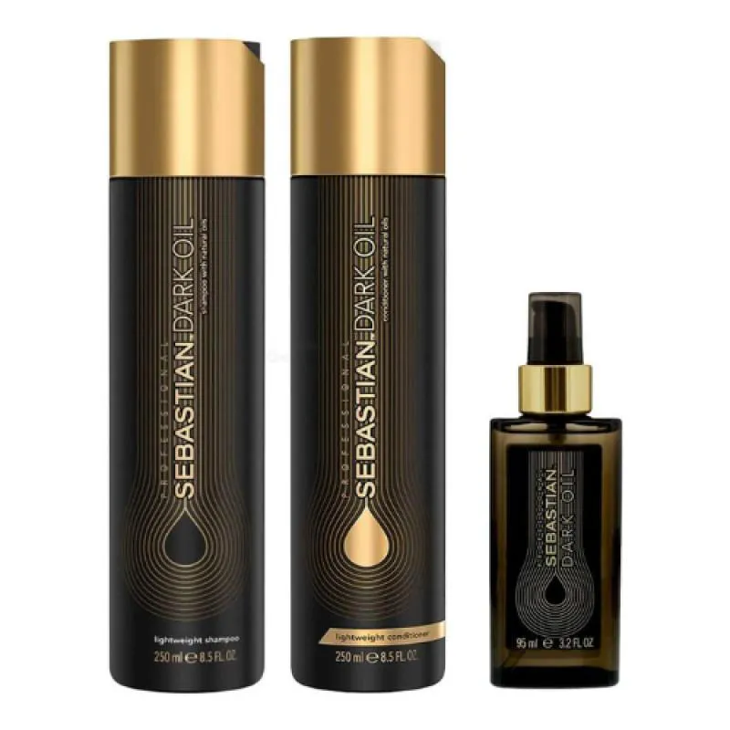 SEBASTIAN - DARK OIL - KIT SHAMPOO + CONDICIONADOR E OIL 95 ML