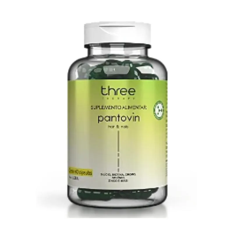 THREE THERAPY - PANTOVIN - SUPLEMENTO ALIMENTAR - HAIR & NAILS 22,8G(60 CáPSULAS)