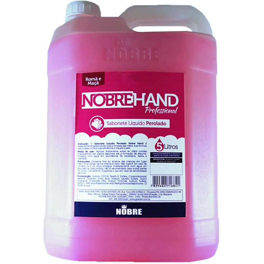 SABONETE LíQUIDO NOBRE HAND - ROMã E MAçã - 5 LITROS