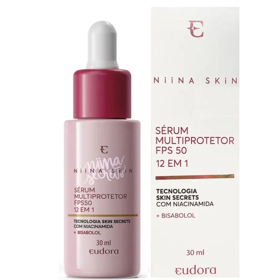 SéRUM FACIAL MULTIPROTETOR FPS 50 12 EM 1 NIINA SECRETS SKIN 30ML - EUDORA
