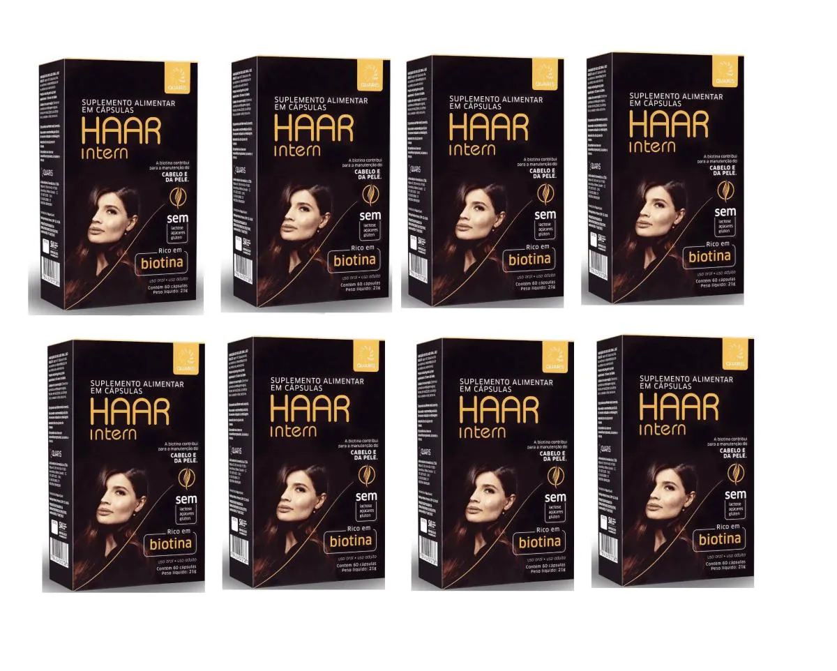 KIT 8 SUPLEMENTO HAAR CABELO E PELE 60CPS - QUARIS