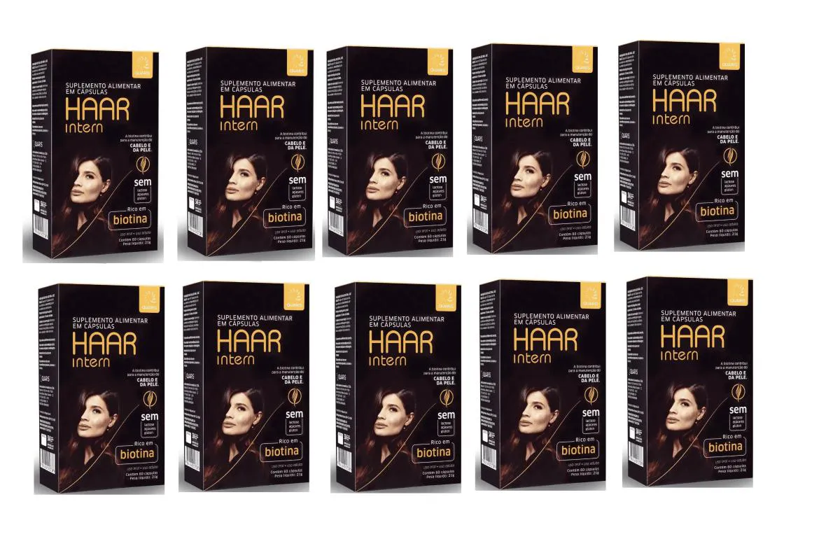 KIT 10 SUPLEMENTO HAAR CABELO E PELE 60CPS - QUARIS