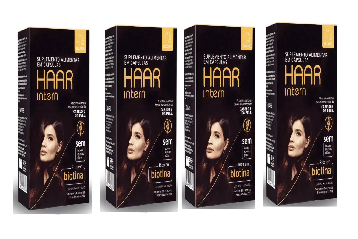KIT 4 SUPLEMENTO HAAR CABELO E PELE 60CPS - QUARIS