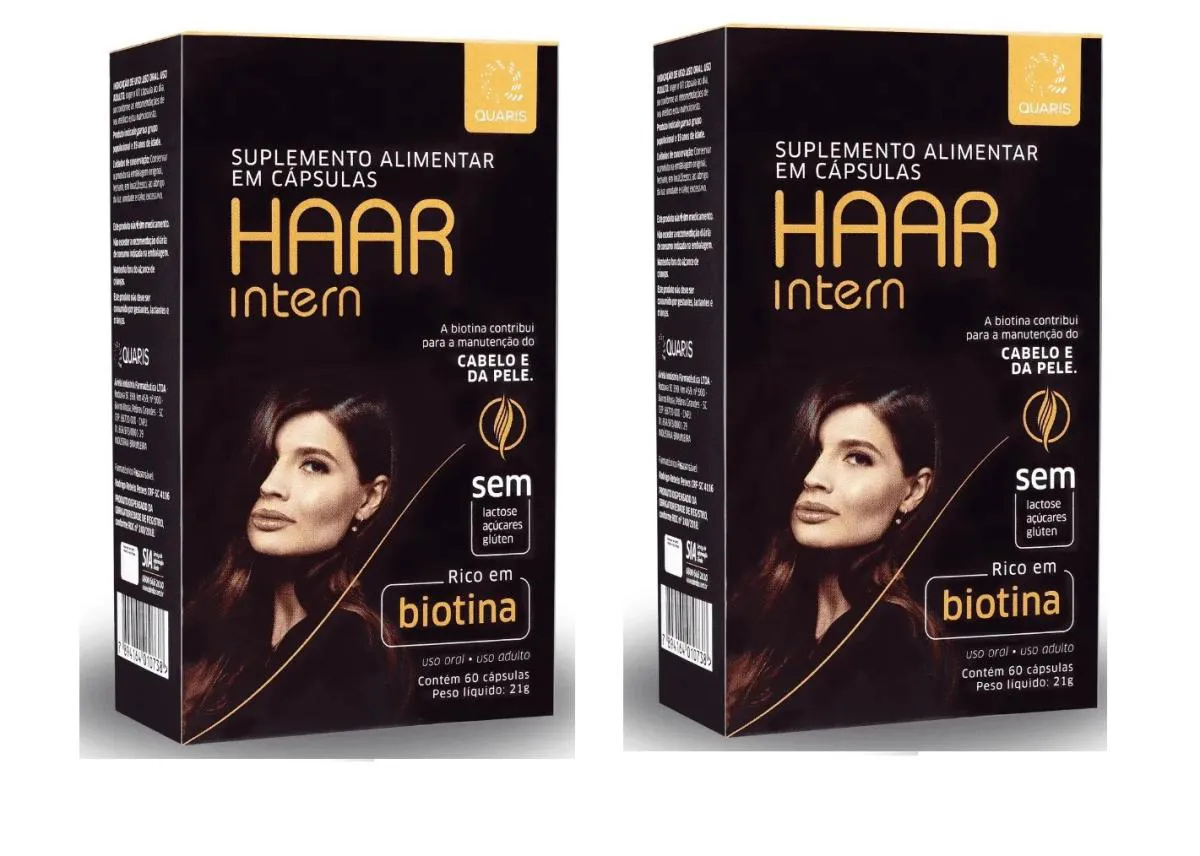 KIT 2 SUPLEMENTO HAAR CABELO E PELE 60CPS - QUARIS
