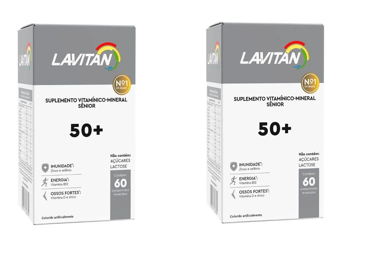 KIT 2 SUPLEMENTO LAVITAN 50+ HOMEM 60CPR - CIMED