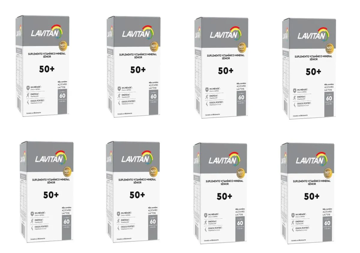 KIT 8 SUPLEMENTO LAVITAN 50+ HOMEM 60CPR -  CIMED