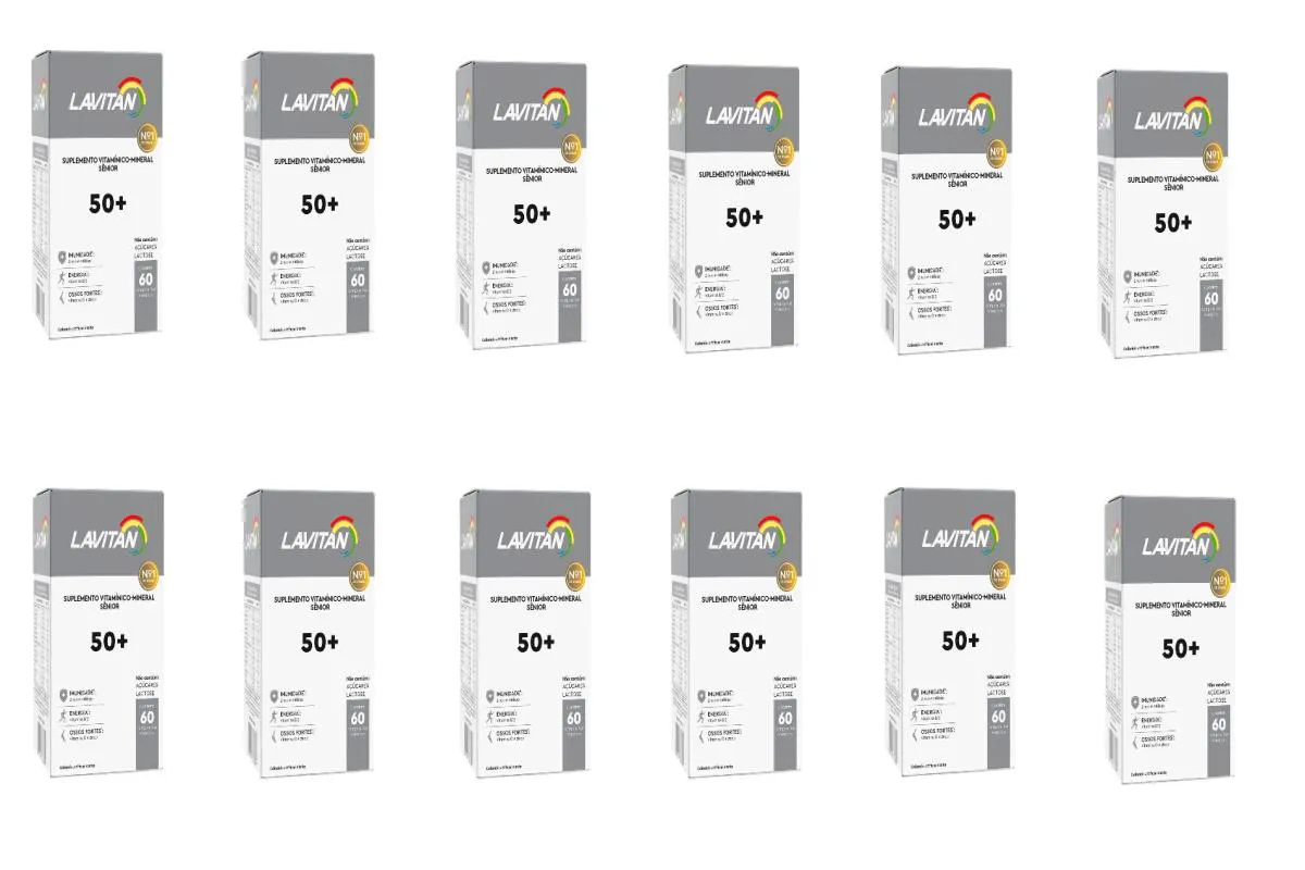 KIT 12 SUPLEMENTO LAVITAN 50+ HOMEM 60CPR - CIMED