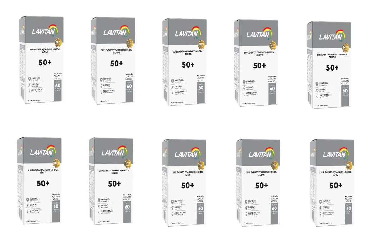 KIT 10 SUPLEMENTO LAVITAN 50+ HOMEM 60CPR -  CIMED