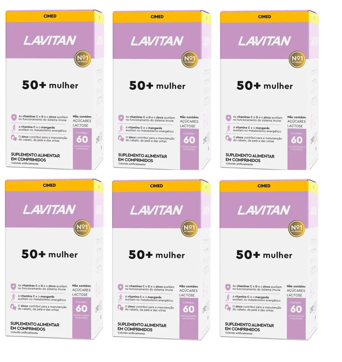 KIT 6 SUPLEMENTO LAVITAN 50+ MULHER 60CPR - CIMED