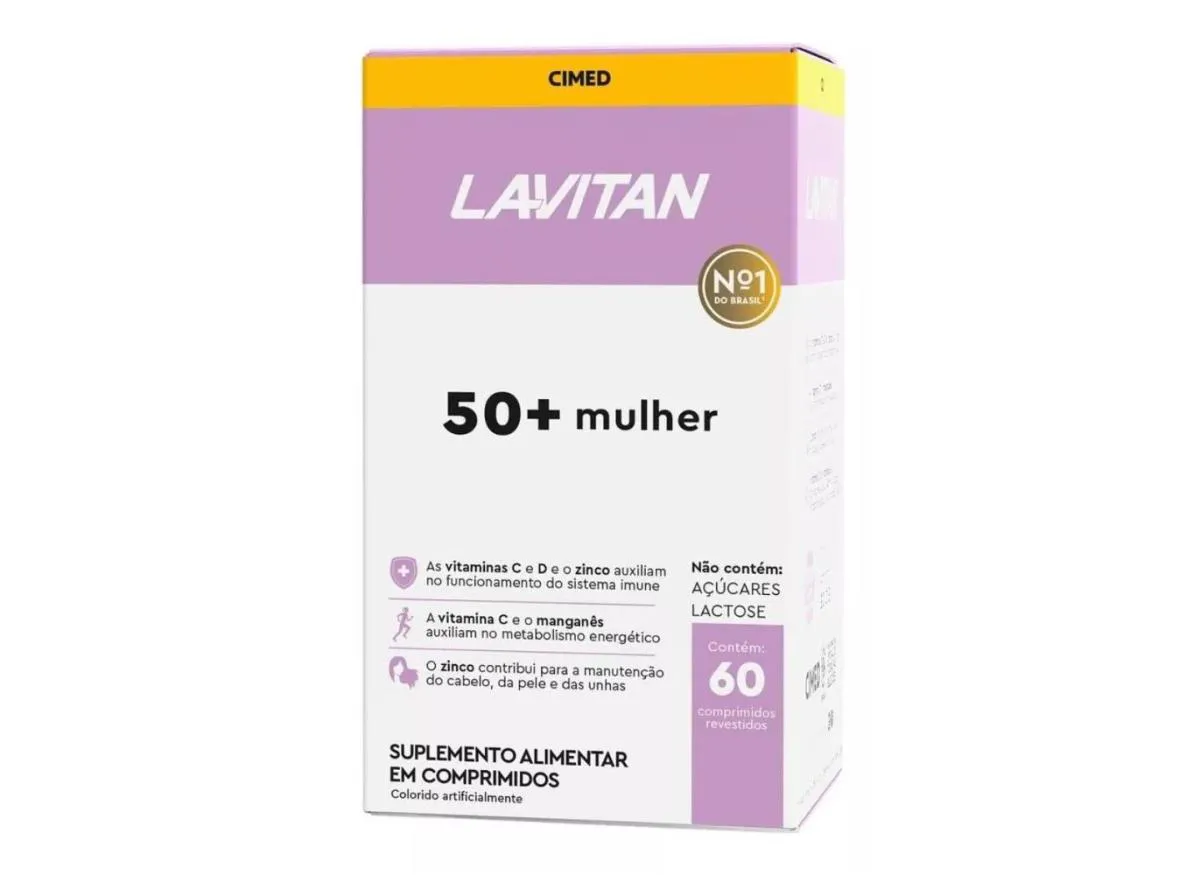 SUPLEMENTO LAVITAN 50+ MULHER 60CPR - CIMED