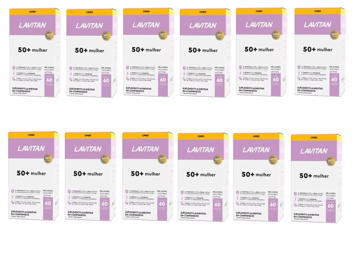 KIT 12 SUPLEMENTO LAVITAN 50+ MULHER 60CPR - CIMED