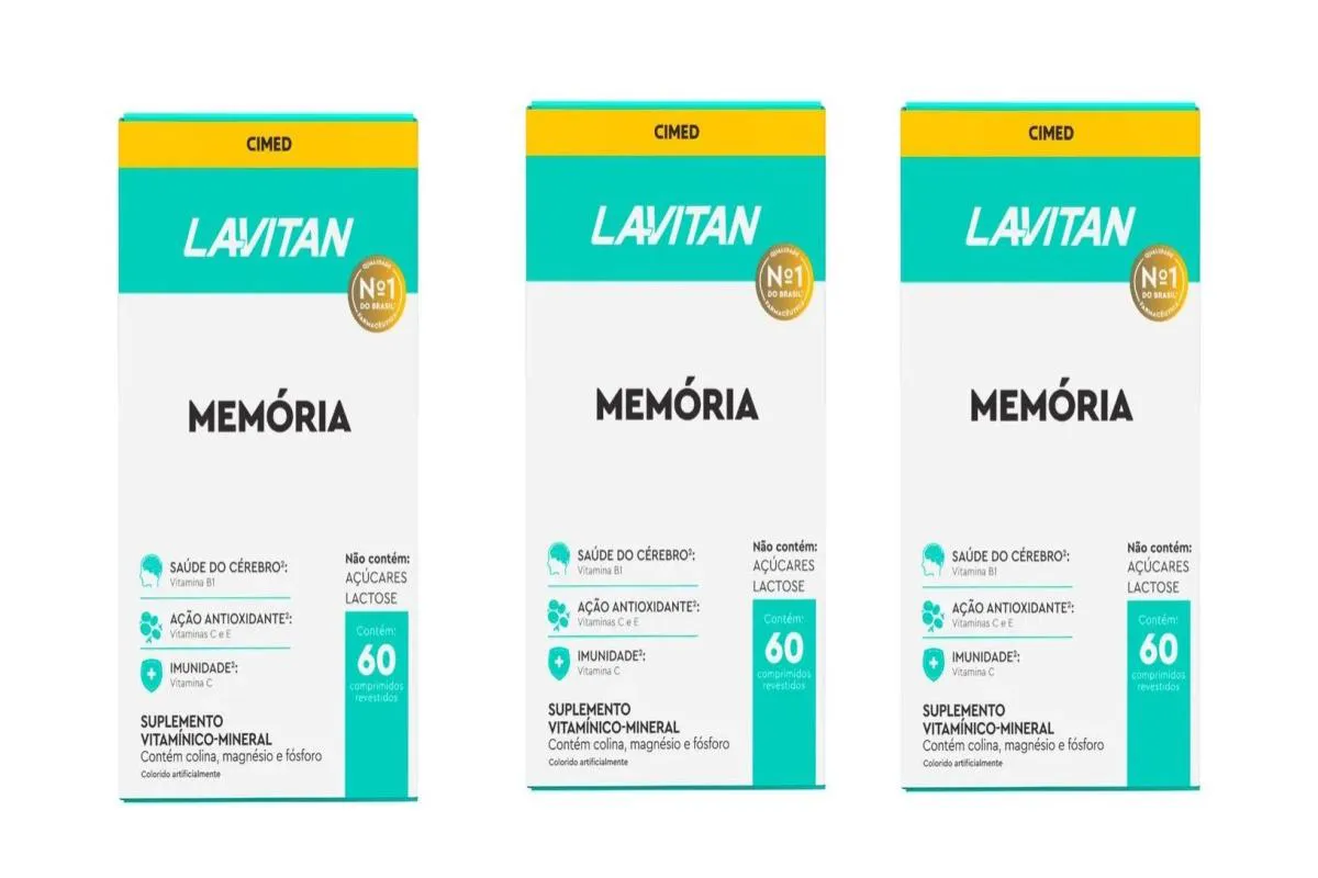 KIT 3 SUPLEMENTO LAVITAN MEMóRIA 60CPR - CIMED