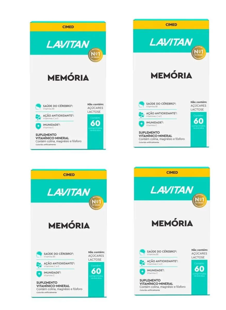 KIT 4 SUPLEMENTO LAVITAN MEMóRIA 60CPR - CIMED