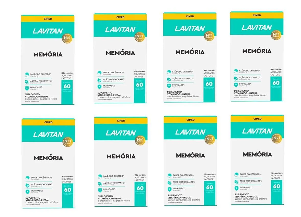 KIT 8 SUPLEMENTO LAVITAN MEMóRIA 60CPR - CIMED
