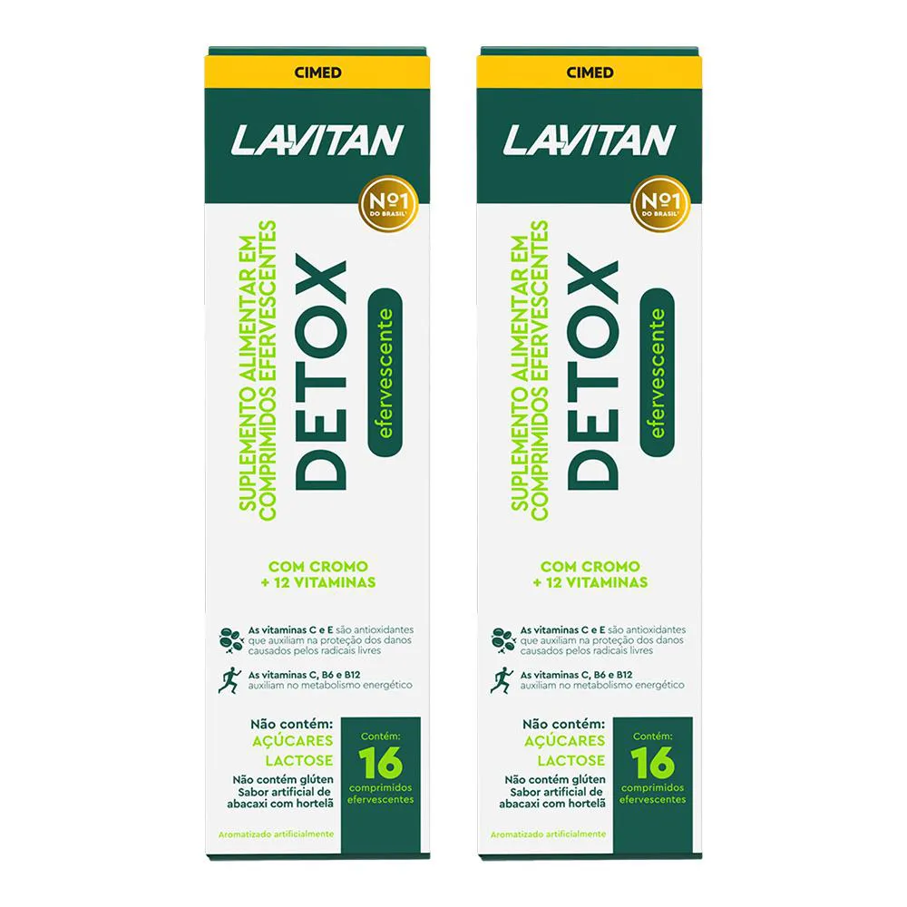 KIT 2 SUPLEMENTO LAVITAN DETOX 16 CPS EFERVESCENTES - CIMED