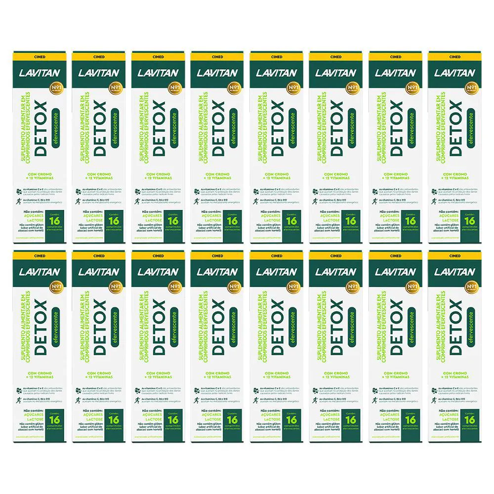KIT 16 SUPLEMENTO LAVITAN DETOX 16 CPS EFERVESCENTES - CIMED