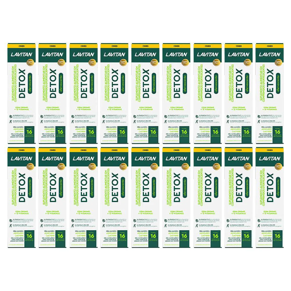 KIT 18 SUPLEMENTO LAVITAN DETOX 16 CPS EFERVESCENTES - CIMED