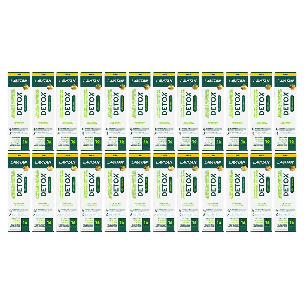 KIT 24 SUPLEMENTO LAVITAN DETOX 16 CPS EFERVESCENTES - CIMED