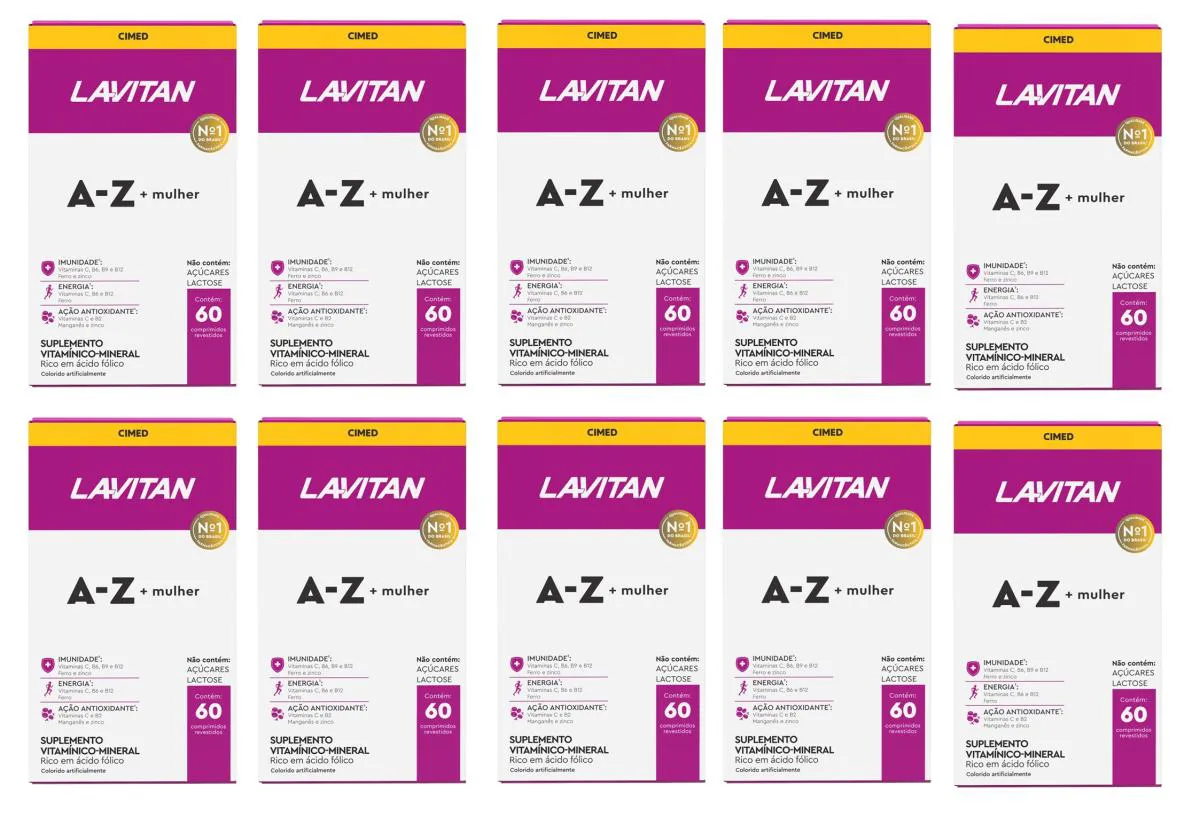 KIT 10 SUPLEMENTO ALIMENTAR LAVITAN A-Z MULHER 60CPR - CIMED