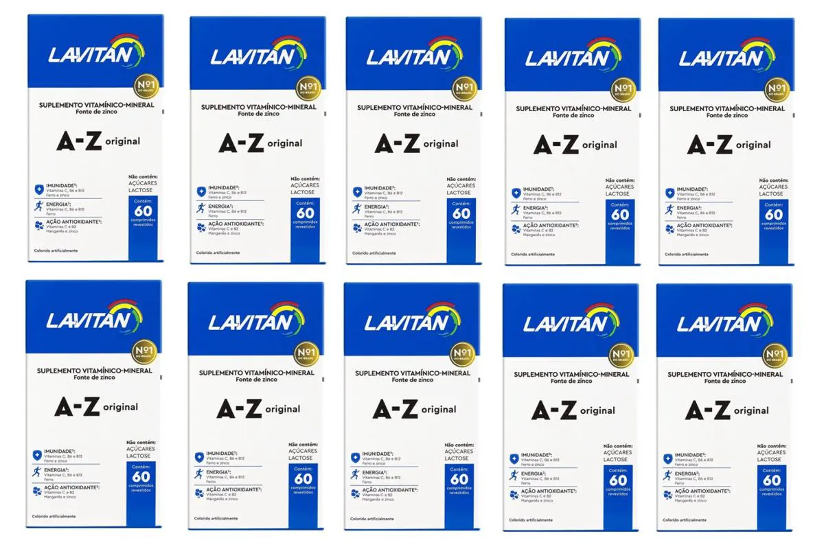 KIT 10 SUPLEMENTO LAVITAN A-Z ORIGINAL 60CPR - CIMED