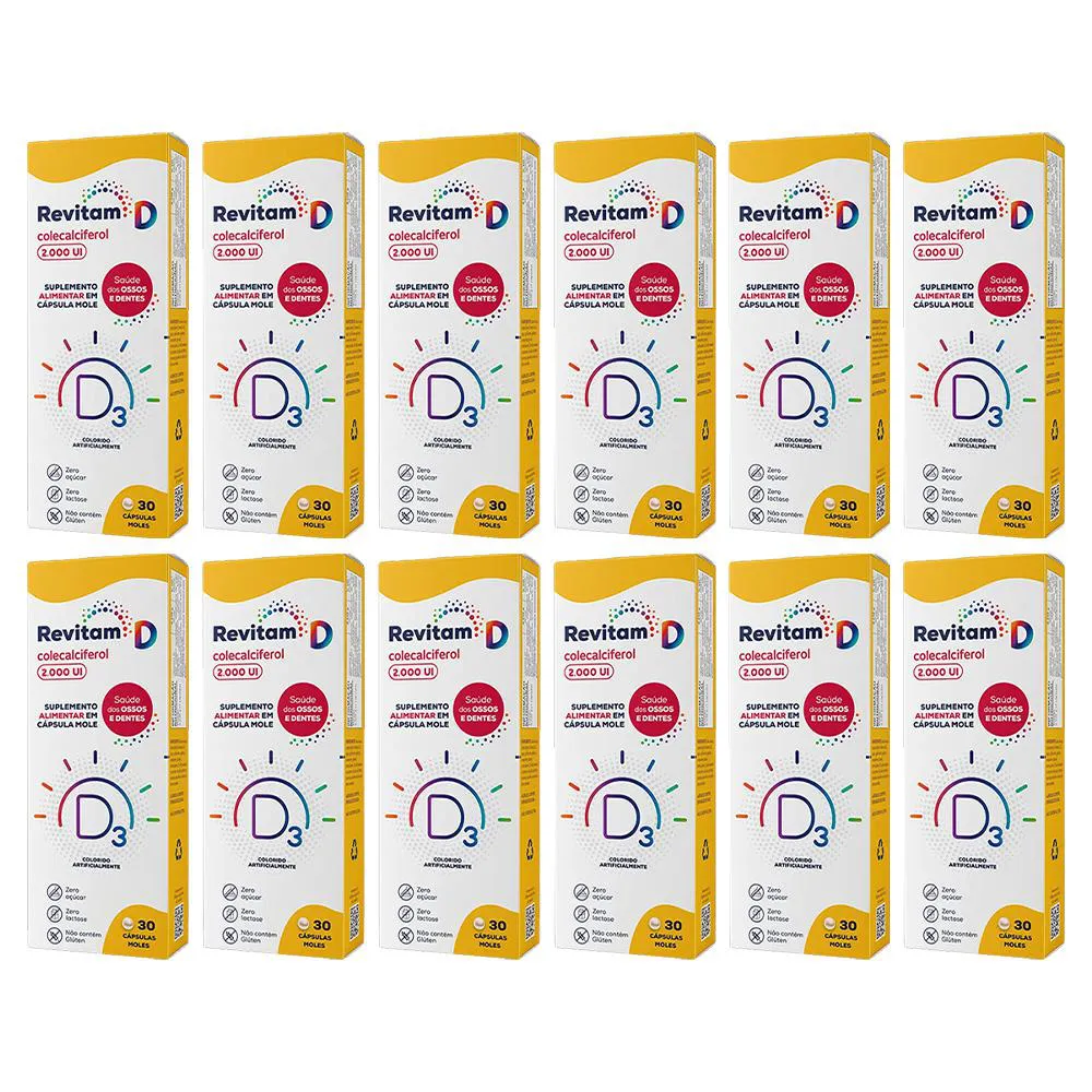 KIT 12 SUPLEMENTO REVITAM D 2.000UI 30CPS - BIOLAB