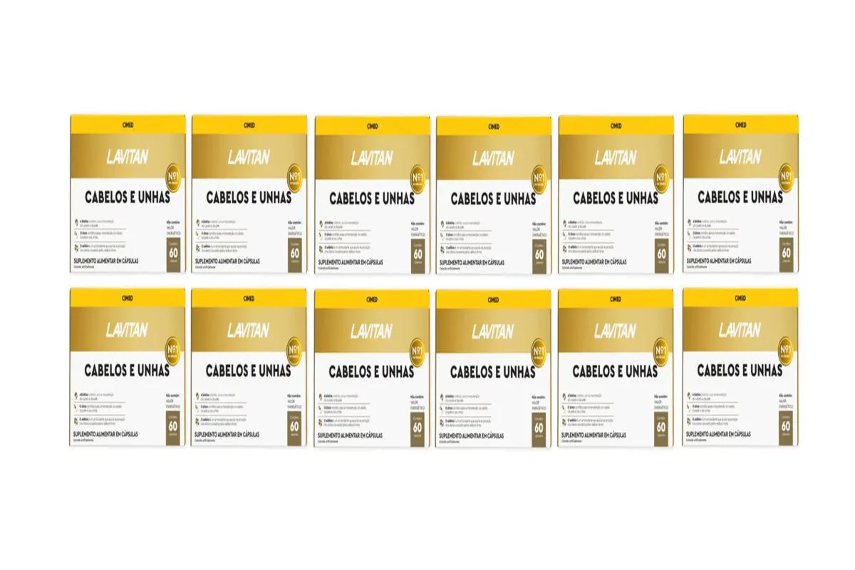 KIT 12 SUPLEMENTO LAVITAN CABELOS E UNHAS 60CPS - CIMED