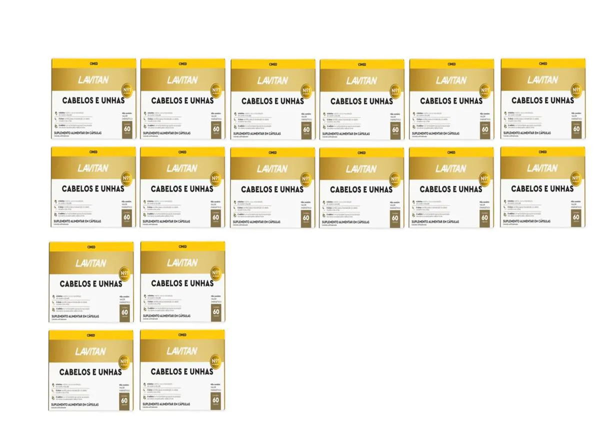 KIT 16 SUPLEMENTO LAVITAN CABELOS E UNHAS 60CPS - CIMED