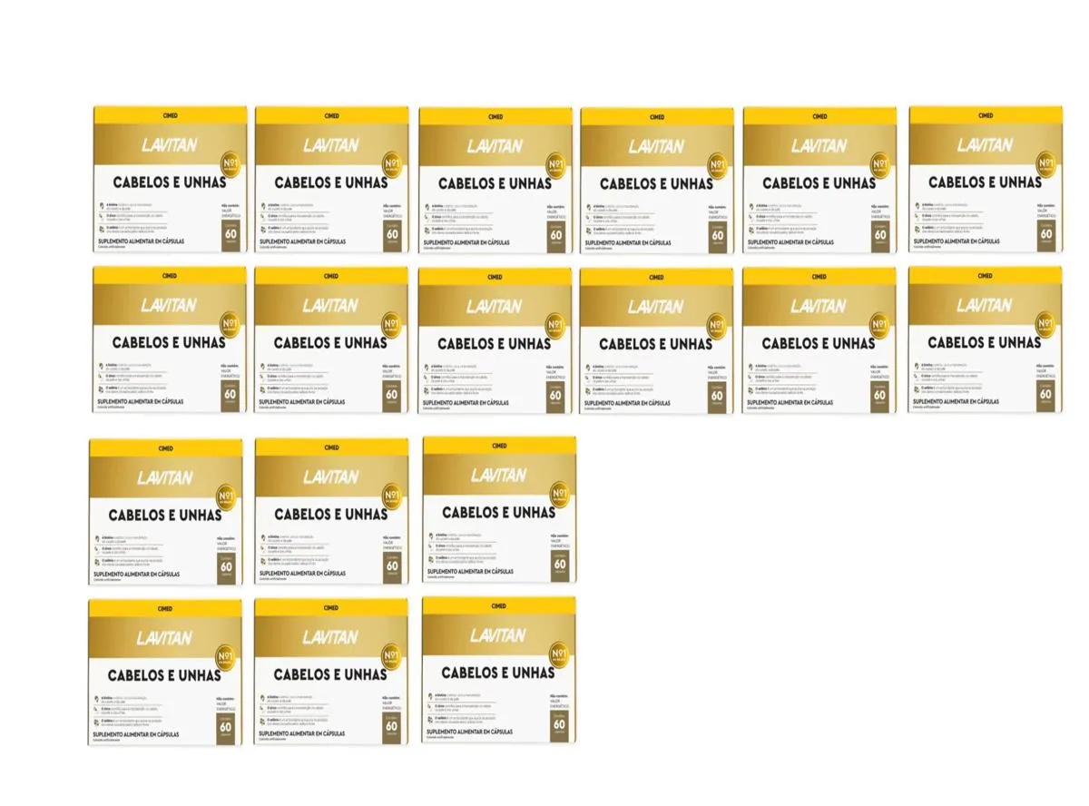 KIT 18 SUPLEMENTO LAVITAN CABELOS E UNHAS 60CPS - CIMED