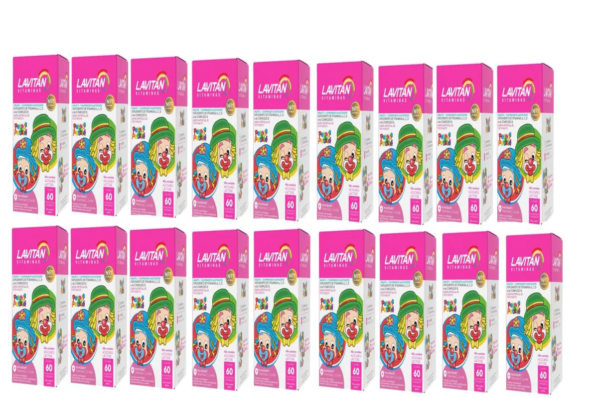 KIT 18 VITAMINA LAVITAN KIDS SABOR TUTTI-FRUTTI 60CPR CIMED