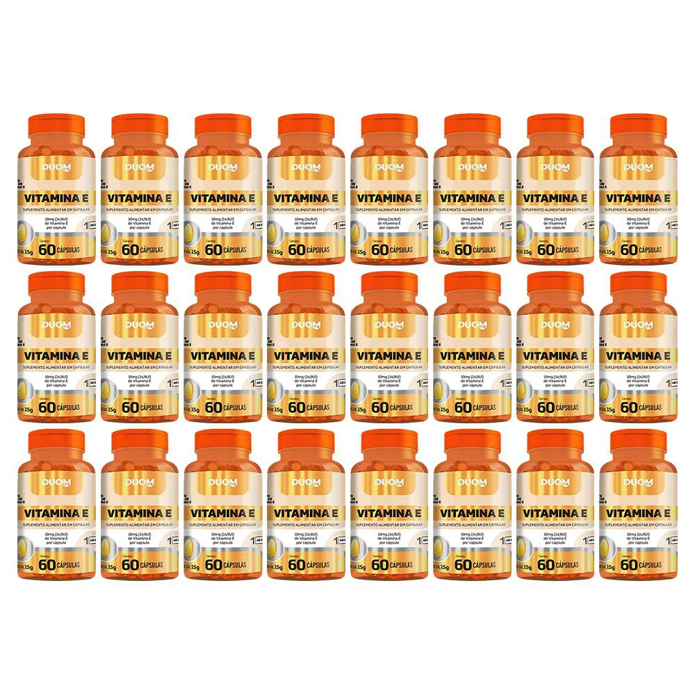 KIT 24 SUPLEMENTO ALIMENTAR VITAMINA E 60CPS - DUOM