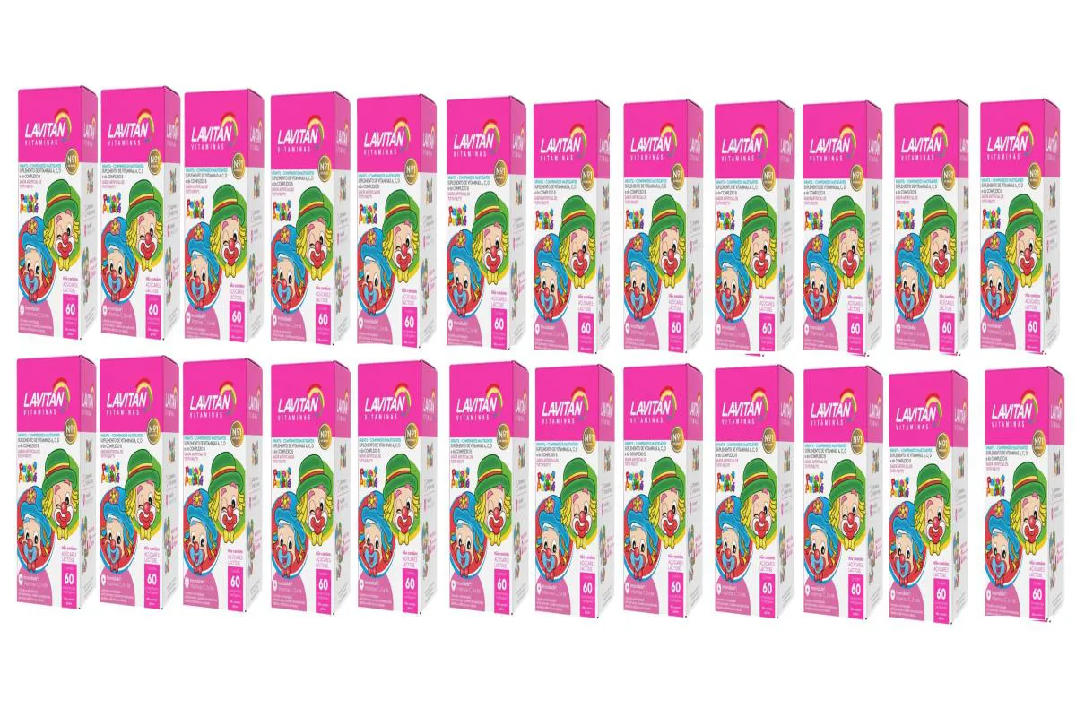 KIT 24 VITAMINA LAVITAN KIDS SABOR TUTTI-FRUTTI 60CPR -CIMED
