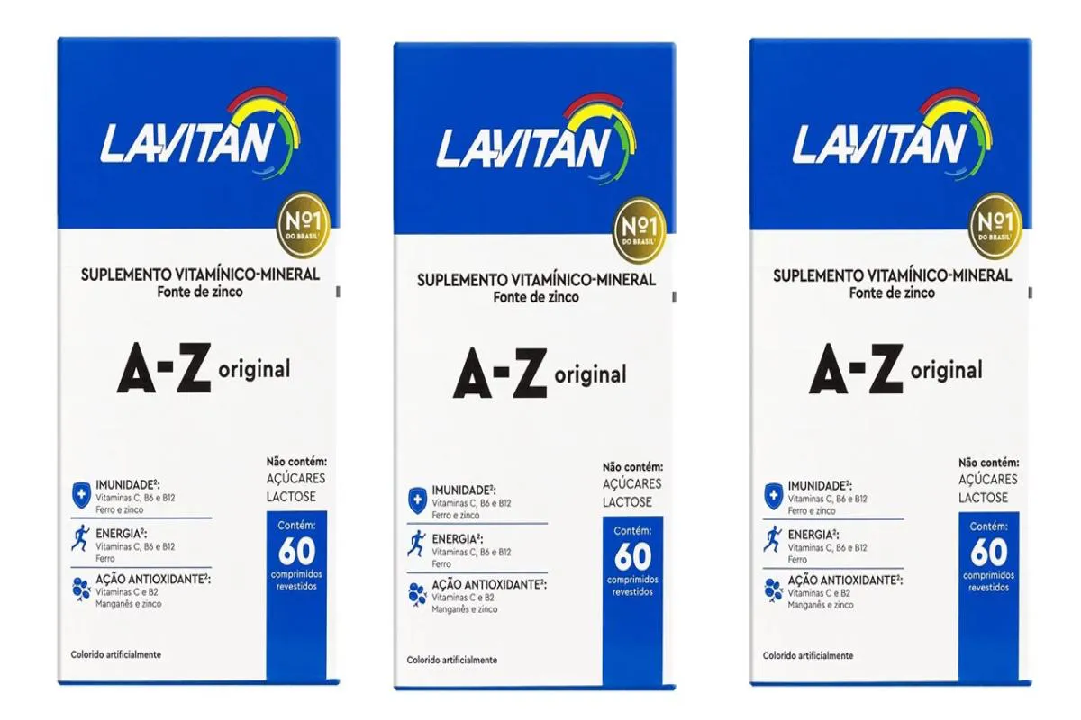 KIT 3 SUPLEMENTO LAVITAN A-Z ORIGINAL 60CPR - CIMED
