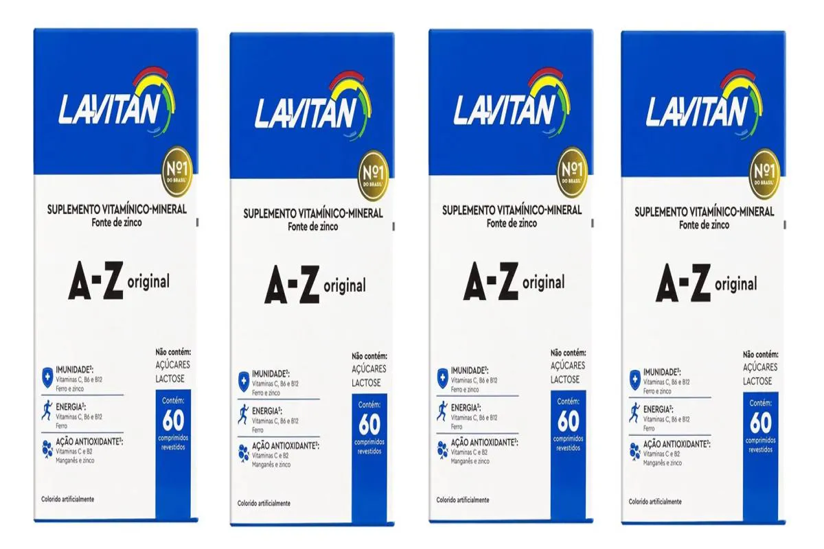 KIT 4 SUPLEMENTO LAVITAN A-Z ORIGINAL 60CPR - CIMED