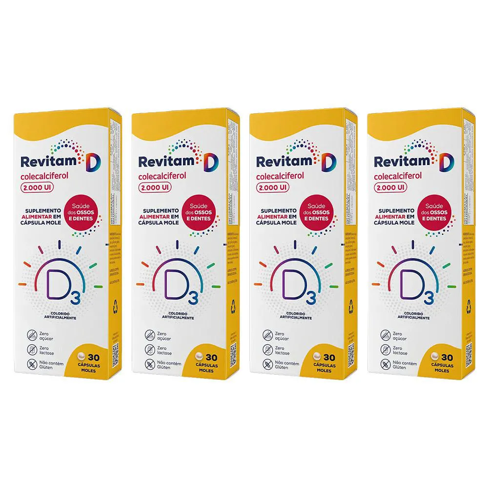 KIT 4 SUPLEMENTO REVITAM D 2.000UI 30CPS - BIOLAB