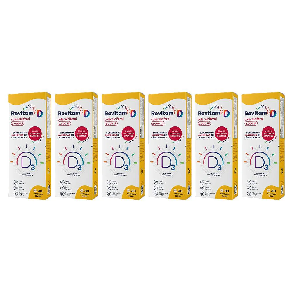 KIT 6 SUPLEMENTO REVITAM D 2.000UI 30CPS - BIOLAB