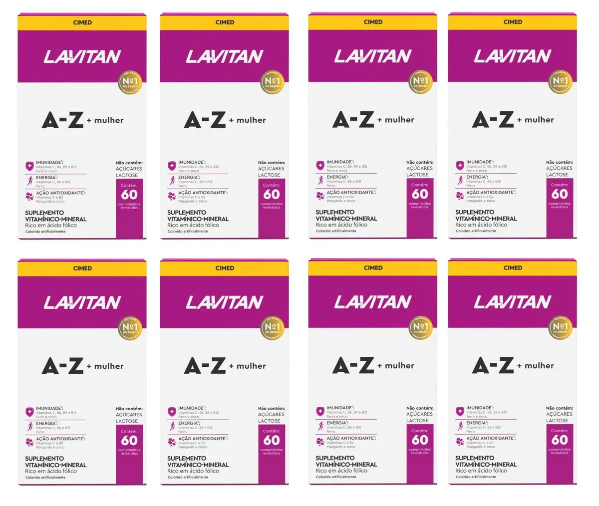 KIT 8 SUPLEMENTO ALIMENTAR LAVITAN A-Z MULHER 60CPR - CIMED