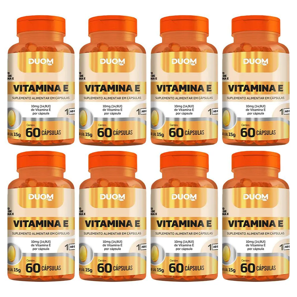 KIT 8 SUPLEMENTO ALIMENTAR VITAMINA E 60CPS - DUOM