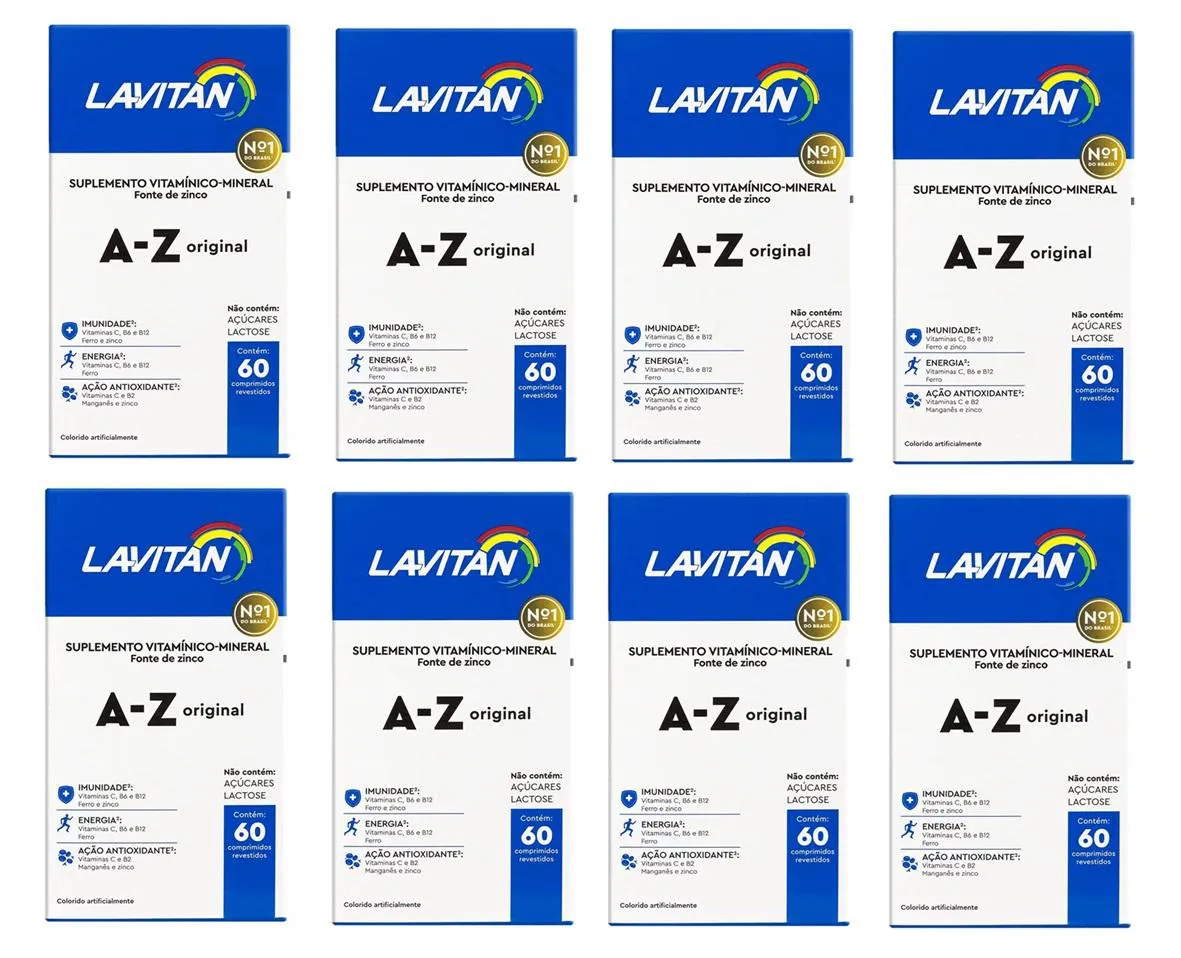 KIT 8 SUPLEMENTO LAVITAN A-Z ORIGINAL 60CPR - CIMED
