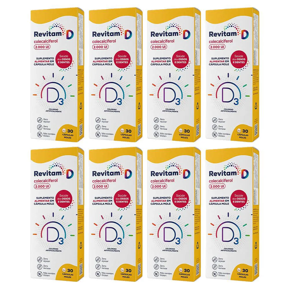 KIT 8 SUPLEMENTO REVITAM D 2.000UI 30CPS - BIOLAB
